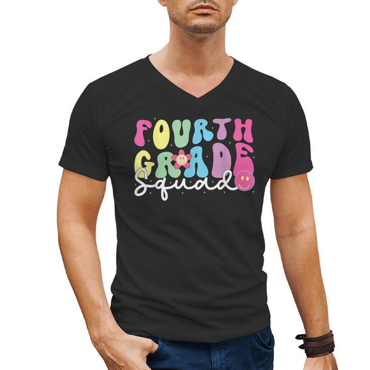4th Grade Squad Fourth Teacher Student Team Back To School Men's V-Neck T-Shirt