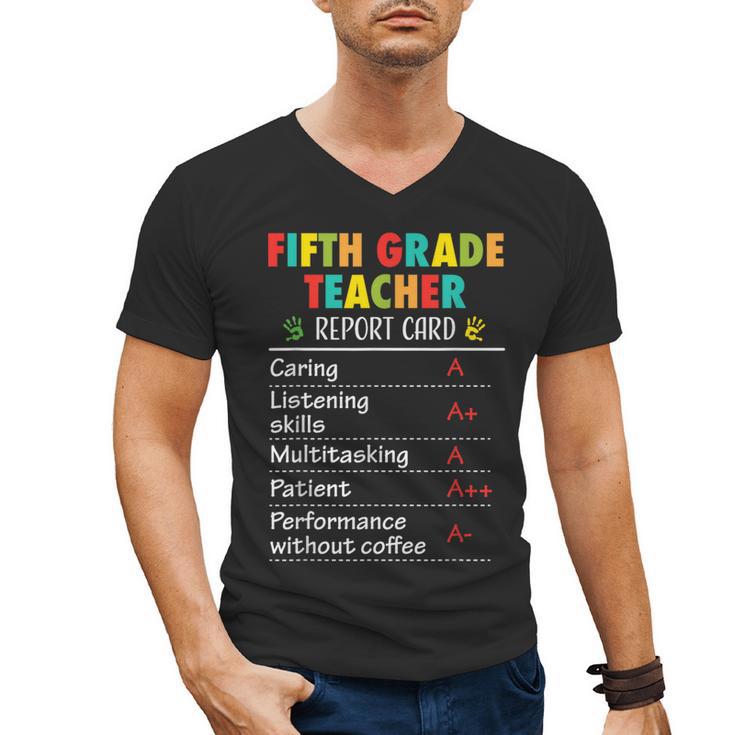 5th Grade Teacher Report Card Appreciation Men Women Men's V-Neck T-Shirt