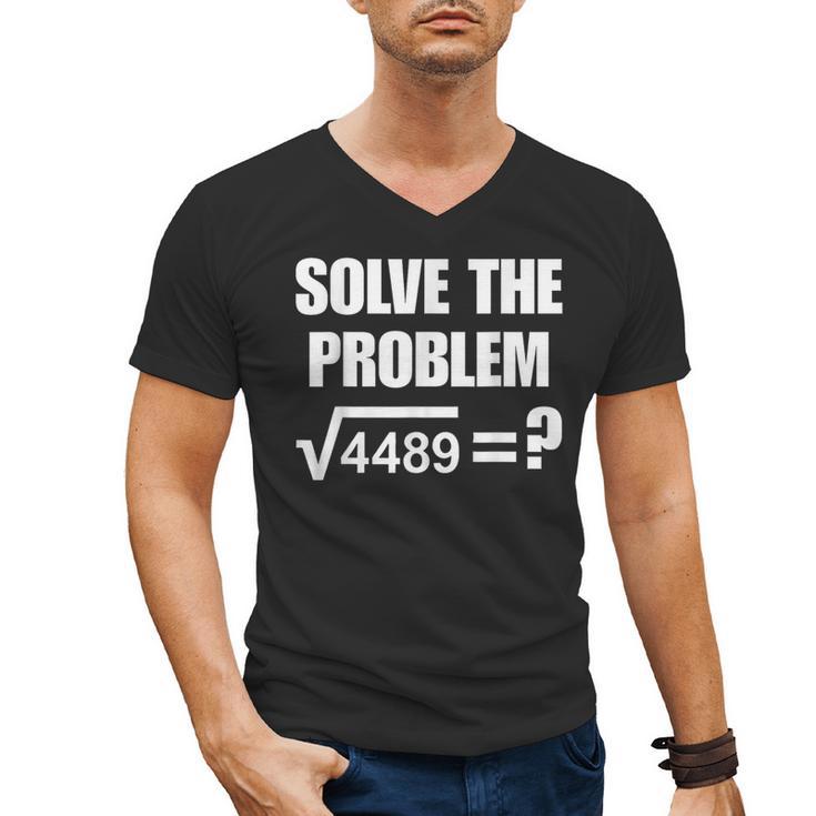 67 Meme Math Six Seven Teacher Brainrot Joke Men's V-Neck T-Shirt