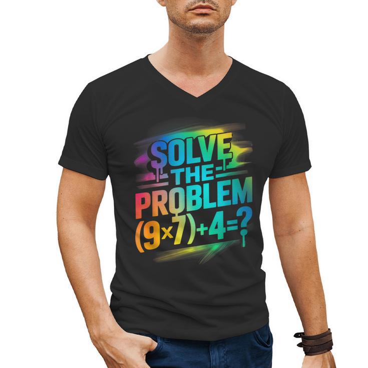 67 Meme PEMDAS Elementary Math Teacher Six Seven Men's V-Neck T-Shirt