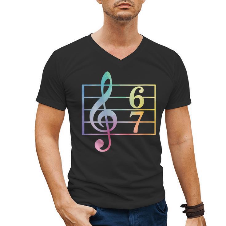 67 Music Meme Slang Six Seven Music Teacher Musician Men's V-Neck T-Shirt