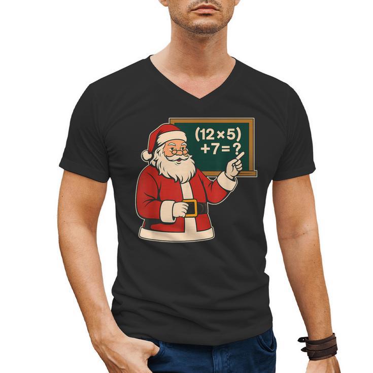 67 Teacher Christmas Santa Six Seven Meme Brainrot Math Joke Men's V-Neck T-Shirt
