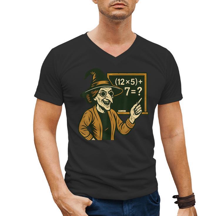 67 Teacher Halloween Witch Six Seven Meme Brainrot Math Joke Men's V-Neck T-Shirt