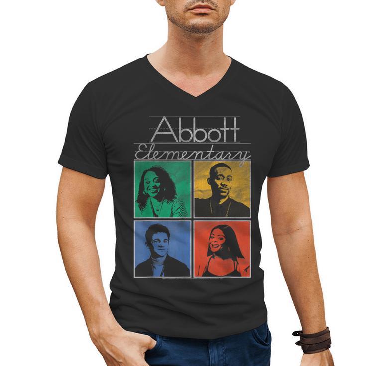 Abbott Elementary Colorful Pop Art Teachers TV Show Men's V-Neck T-Shirt