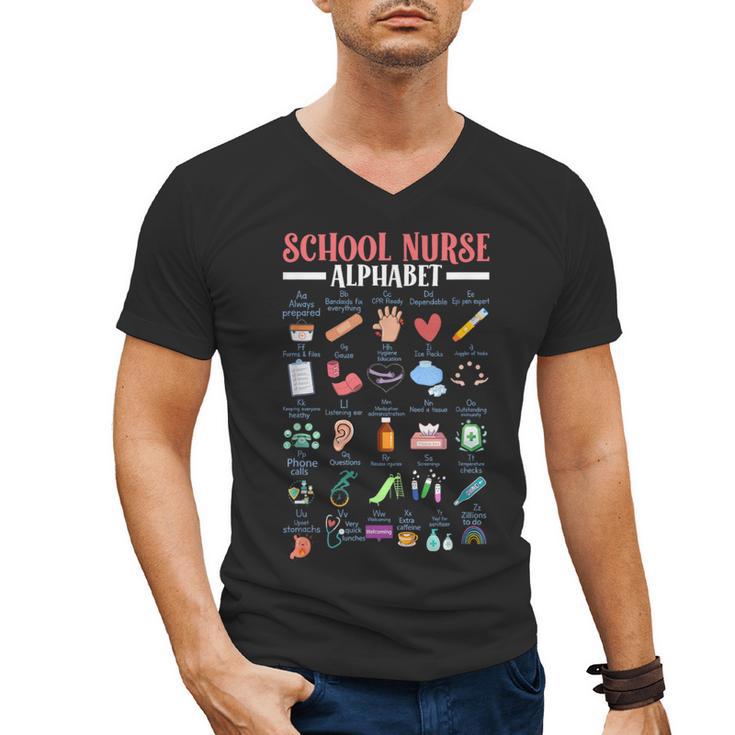 ABC School Nurse Alphabet Student Teacher Health Worker Men's V-Neck T-Shirt