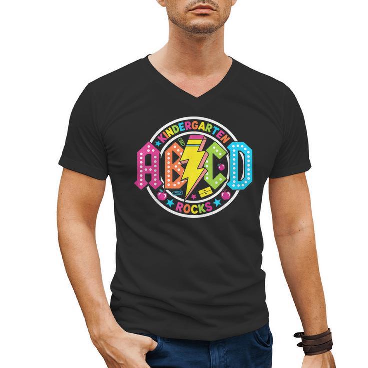 ABCD Kindergarten Rocks Back To School Teachers Students Men's V-Neck T-Shirt