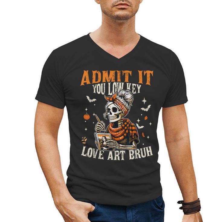 Admit It You Low Key Love Art Bruh Halloween Art Teacher Men's V-Neck T-Shirt, trending gift Admit It You Low Key Love Art Bruh Halloween Art Teacher Men's V-Neck T-Shirt, trending gift
