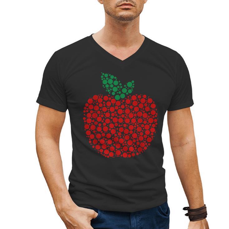 Apple Dot Pattern Art Teacher Appreciation Men Women Humor Men's V-Neck T-Shirt