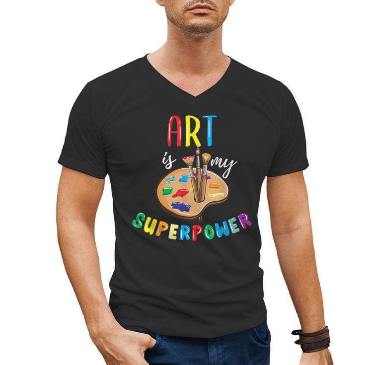 Art Is My Superpower Art Teacher Men's V-Neck T-Shirt