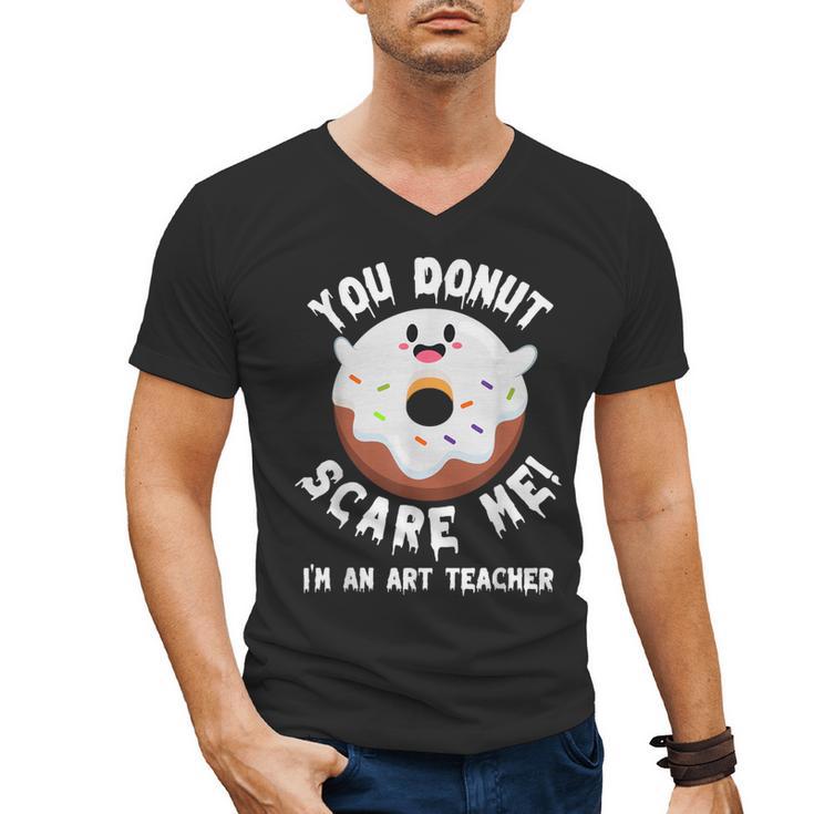 Art Teacher Halloween Donut Lover Costume Kawaii Monster Men's V-Neck T-Shirt