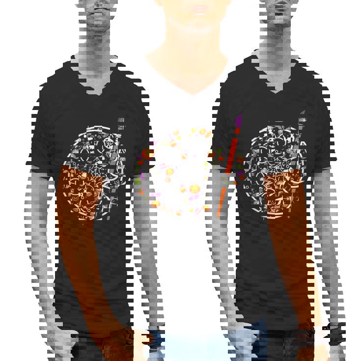 Art Teacher Pumpkin Scary Halloween Costume Men Women Men&#x27;s V-Neck T-Shirt