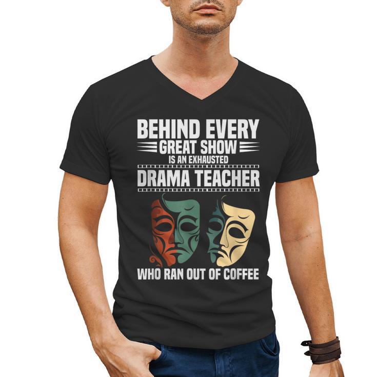 Theatre Teacher Drama Lover Theatre Mask Drama Teacher Men's V-Neck T-Shirt