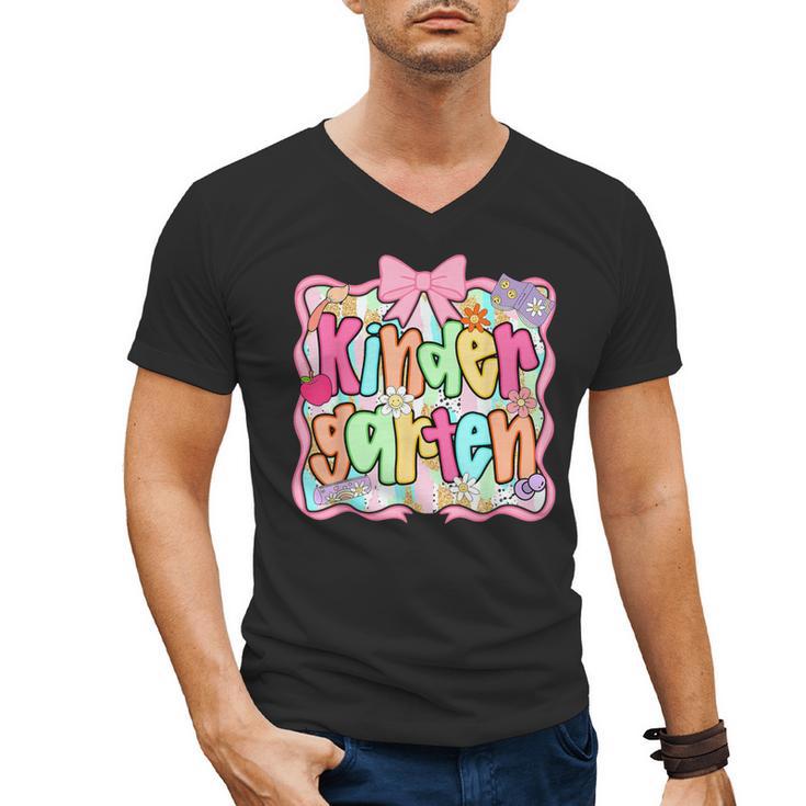 Back To School Kindergarten Preppy Teacher Girl Men's V-Neck T-Shirt