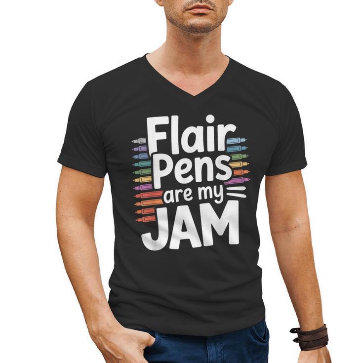 Back To School Teacher Flair Pens Are My Jam Men's V-Neck T-Shirt