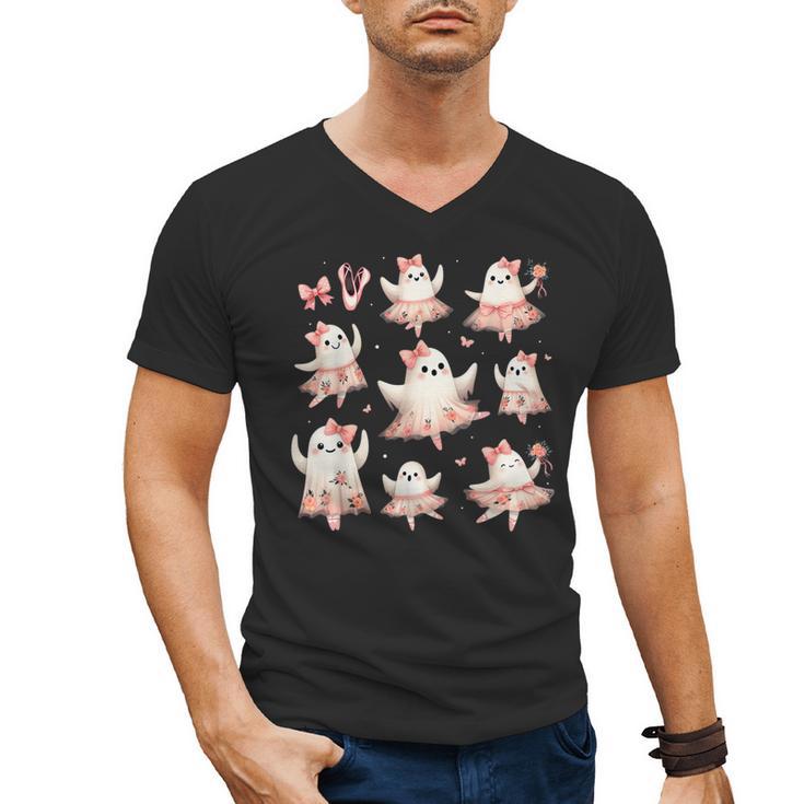 Ballet Ghost Ballet Dancer Spooky Dance Teacher Halloween Men's V-Neck T-Shirt