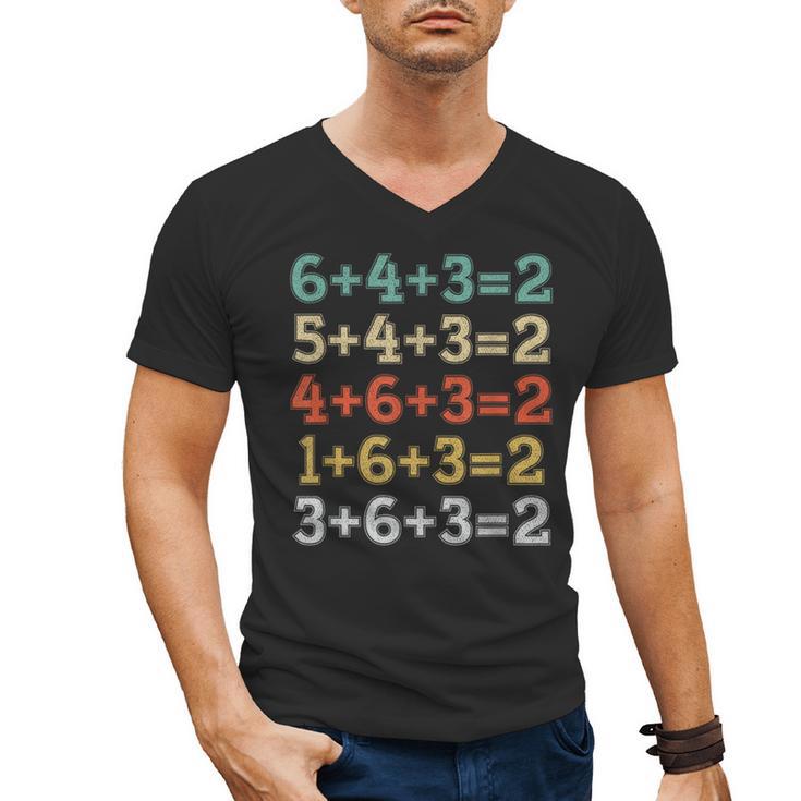 Baseball Math Sports Double Play Teacher School 2022 Men's V-Neck T-Shirt