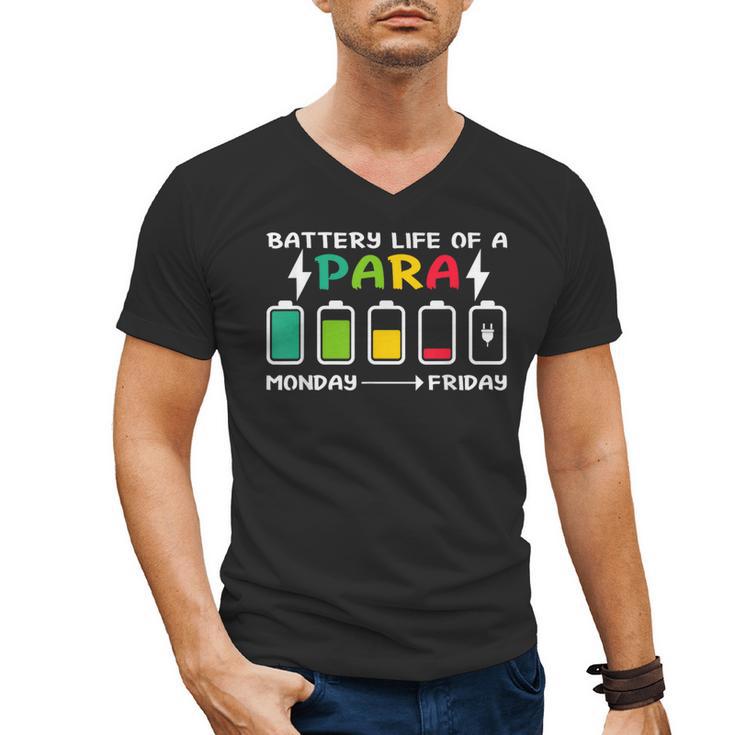 Battery Life Of a Paraprofessional Para Teacher Life Men's V-Neck T-Shirt