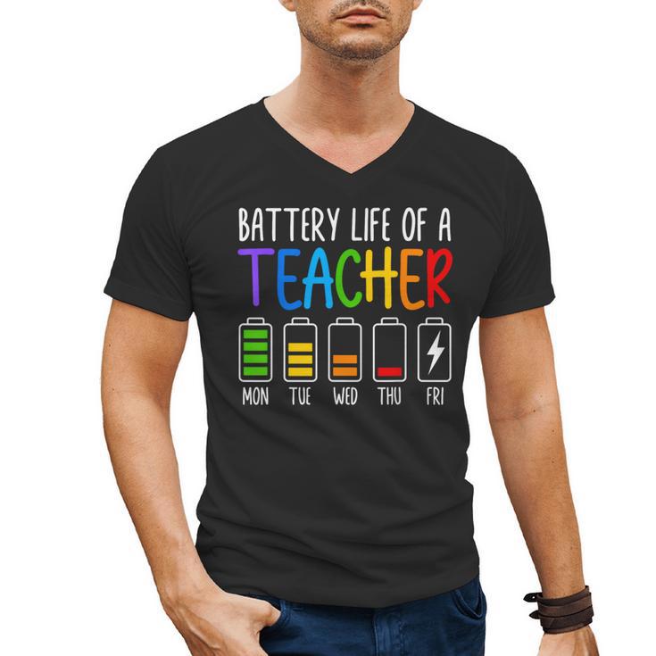 Battery Life Of A Teacher School Teacher Appreciation Men's V-Neck T-Shirt