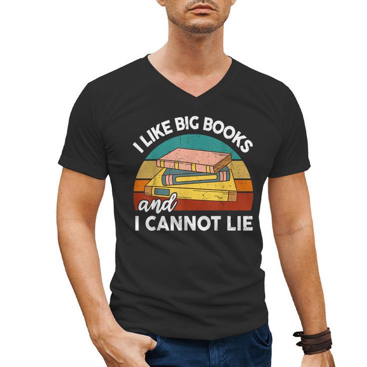 I Like Big Book Cant Lie Nerd School Librarian Teacher For Men Women Kids Men's V-Neck T-Shirt