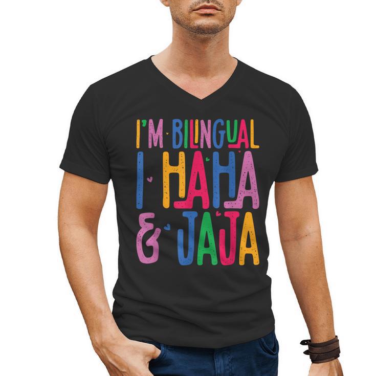 I Am Bilingual I Haha And Jaja Latina Latino Spanish Teacher Men's V-Neck T-Shirt