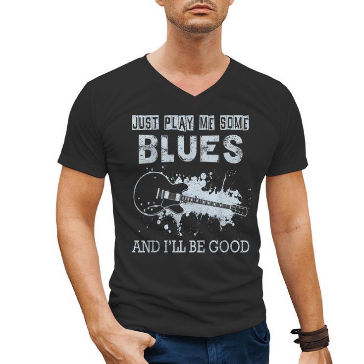Blues Music Band Lover Vintage Guitar Teacher Blues Men's V-Neck T-Shirt