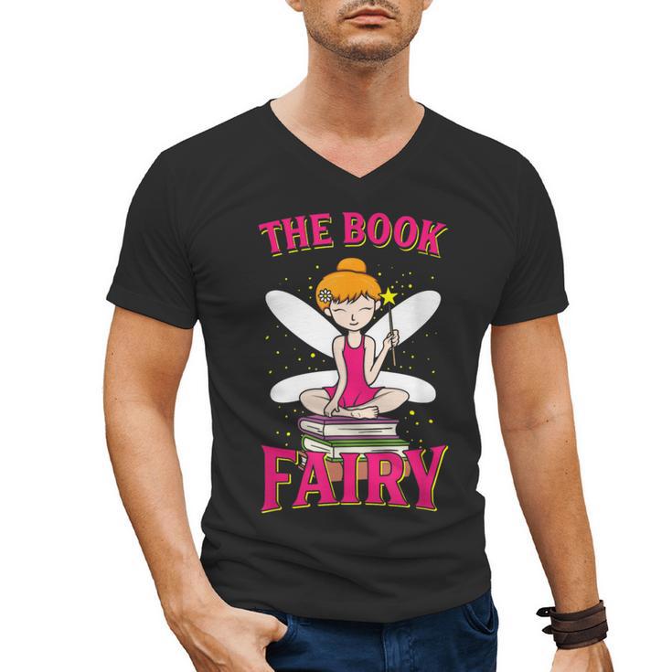 The Book Fairy Reading Teacher Librarian T-Shirt Men's V-Neck T-Shirt
