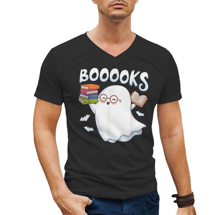 Books Halloween Librarian Teacher Reader Reading Book Lover Men's V-Neck T-Shirt