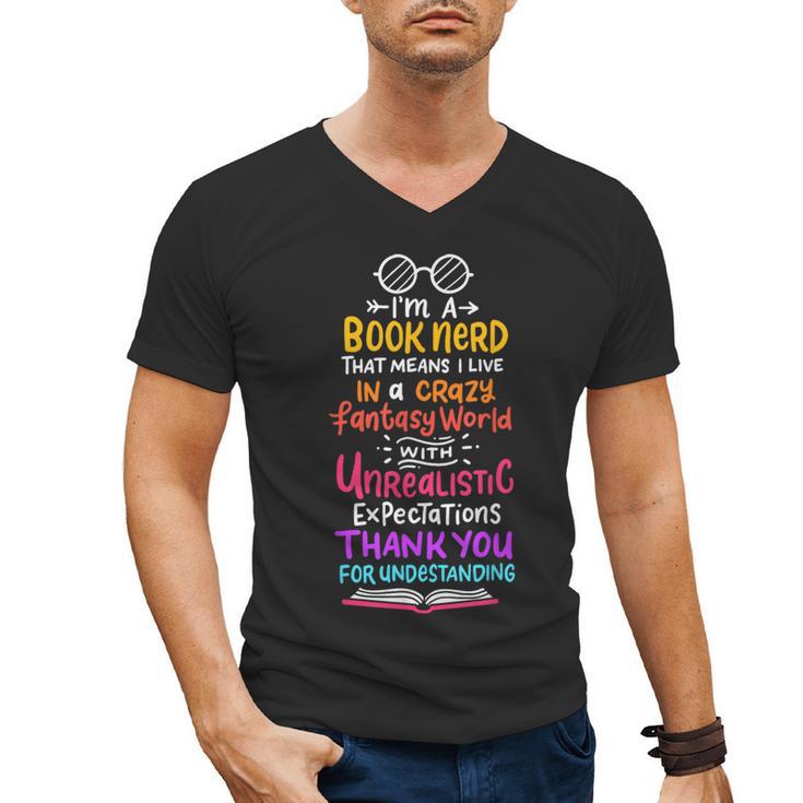 Books Reading English Teacher Student For Men Women Kids Men's V-Neck T-Shirt