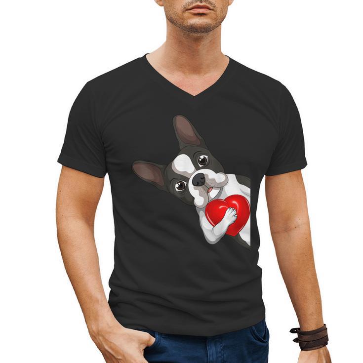 Boston Terrier Bostie Dog Kids Women Girls Men's V-Neck T-Shirt