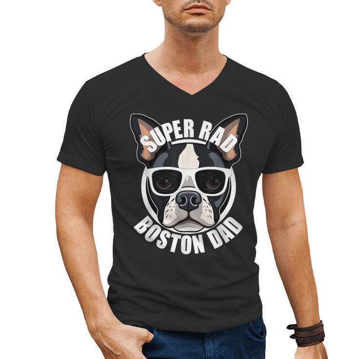 Boston Terrier Dad Father’s Day Dog Dad Men’s Men's V-Neck T-Shirt