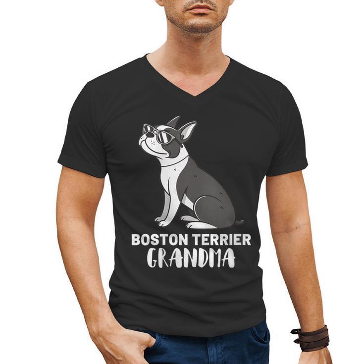 Boston Terrier Dog Owner Grandma Men's V-Neck T-Shirt
