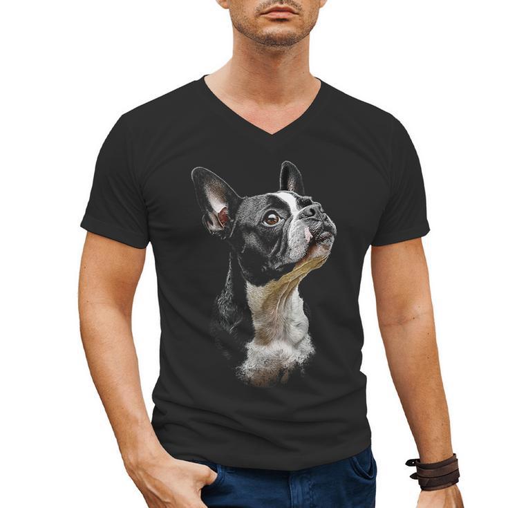 Boston Terrier Dog Graphic Pet Art Boston Terrier For Men Women Kids Men's V-Neck T-Shirt