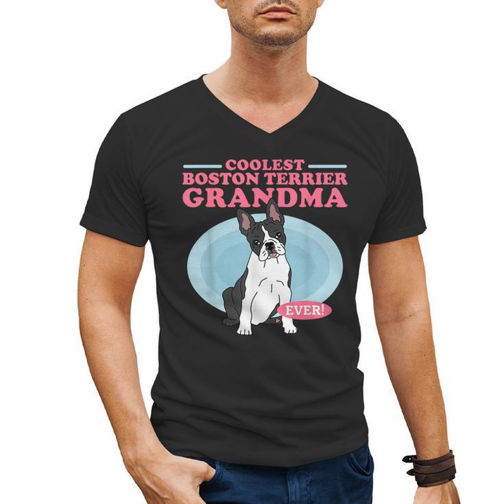 Boston Terrier Grandma Bostie Dog Owner Boston Terrier Men Women Men's V-Neck T-Shirt