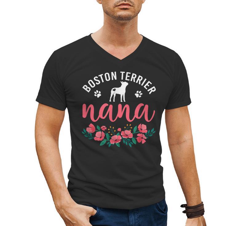 Boston Terrier Grandma Nana Dog Lover Christmas Men's V-Neck T-Shirt