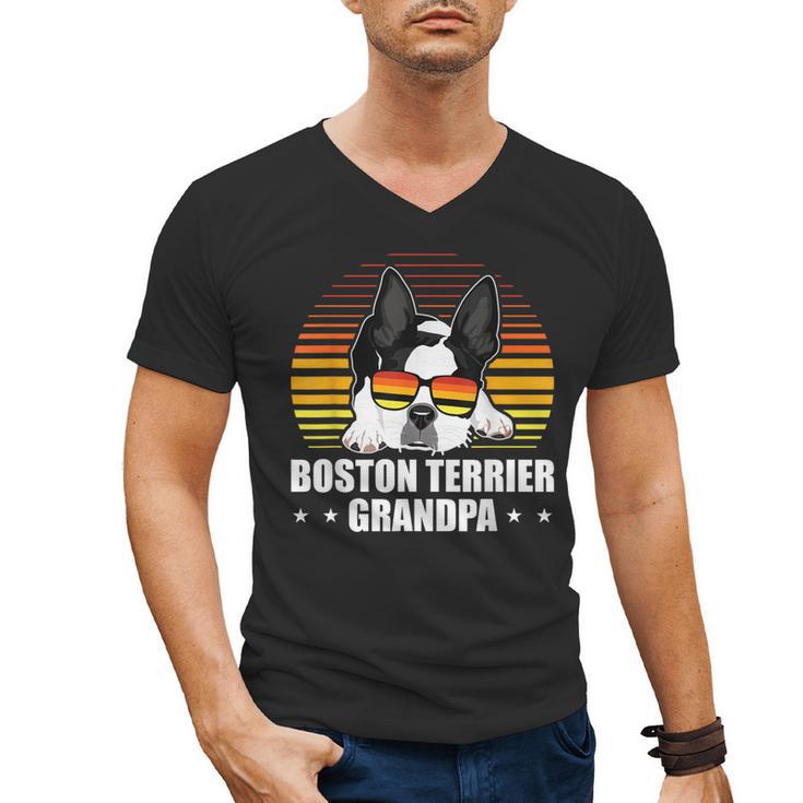 Boston Terrier Grandpa Dog Owner Boston Terrier Men's V-Neck T-Shirt