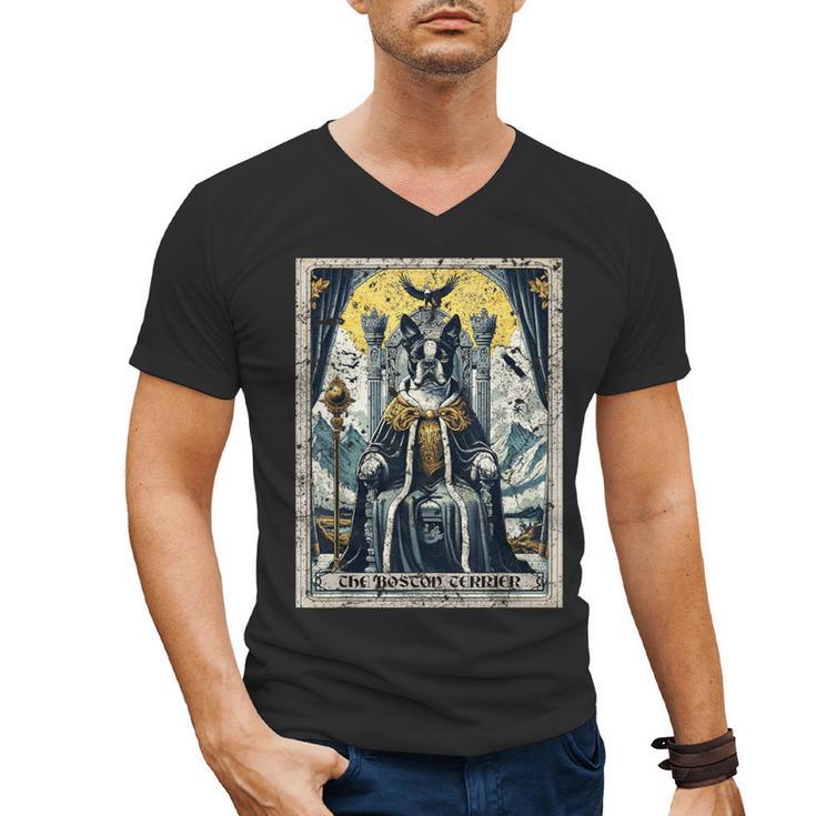 Boston Terrier Tarot Card Dog Men's V-Neck T-Shirt