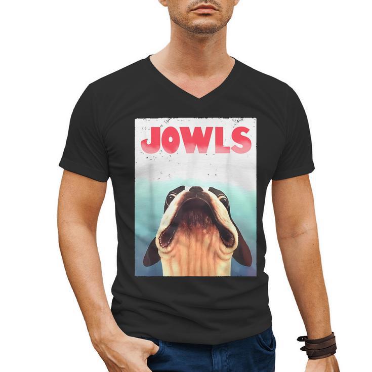 Boston Terriers Jowls Dog Mom Dog Dad Men's V-Neck T-Shirt