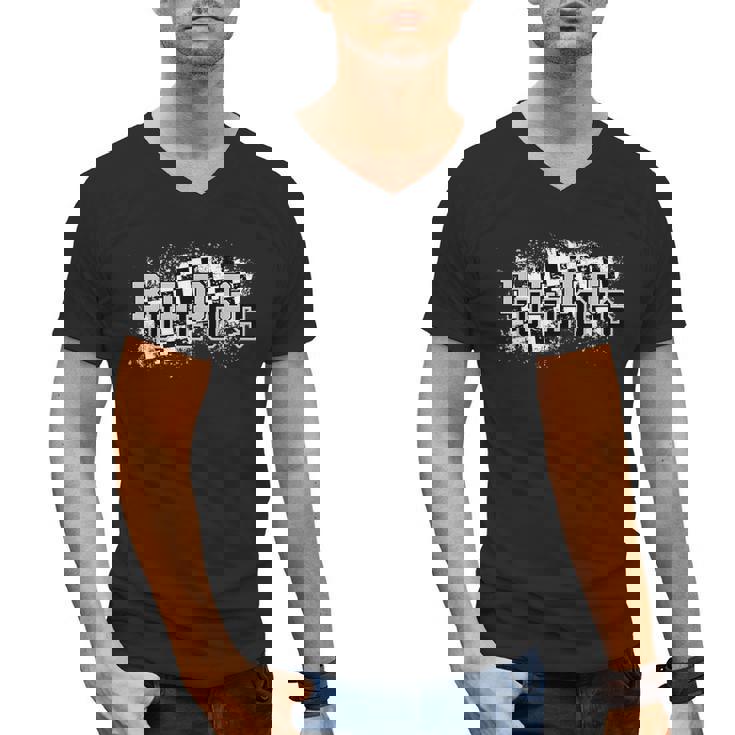 Bulldogs School Spirit Bulldog Pride Checkered Teacher Men&#x27;s V-Neck T-Shirt