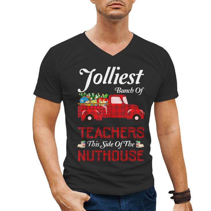 Bunch Of Teachers This Side Of The Nuthouse Xmas Men's V-Neck T-Shirt