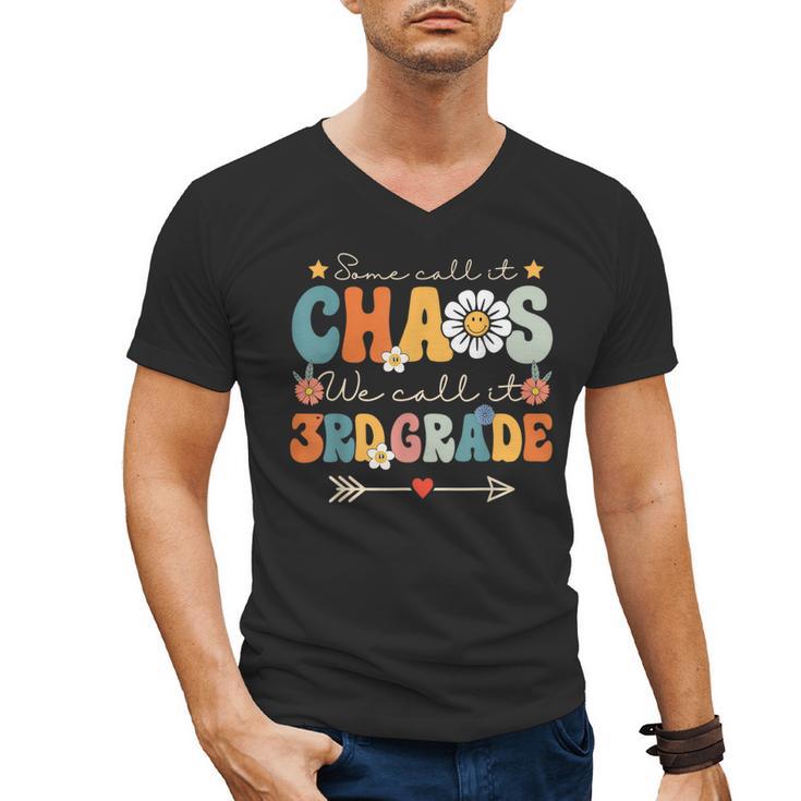 Some Call It Chaos We Call It 3rd Grade Third Grade Teachers Men Women Kids Men's V-Neck T-Shirt, trending gift