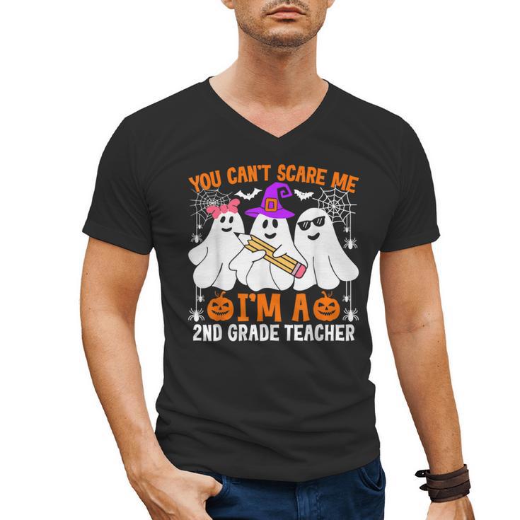 You Can't Scare Me I'm A 2nd Grade Teacher Halloween Men's V-Neck T-Shirt