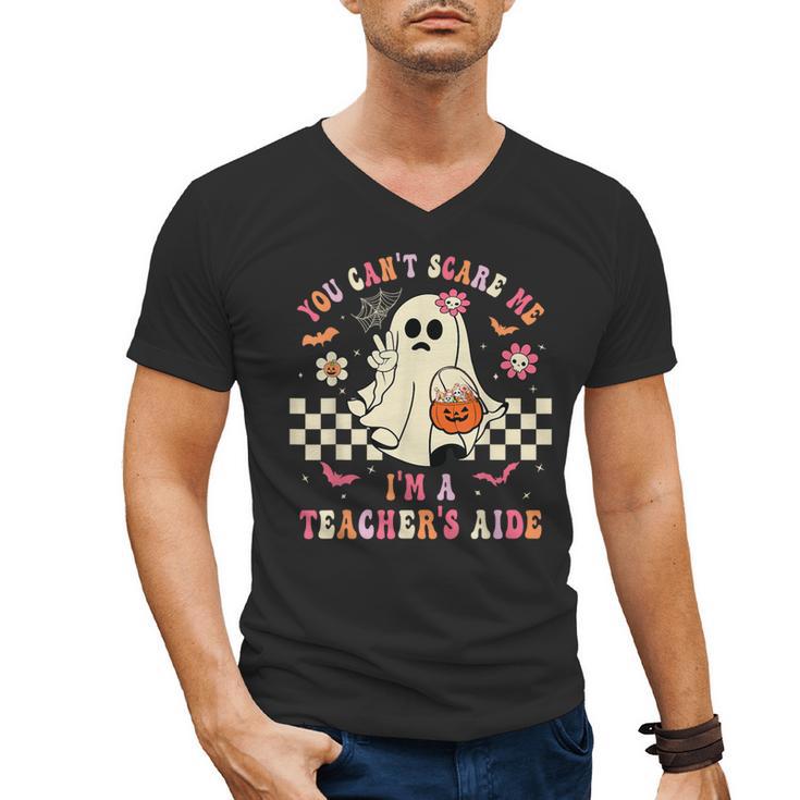 You Can't Scare Me I'm A School Teacher's Aide Halloween Men's V-Neck T-Shirt