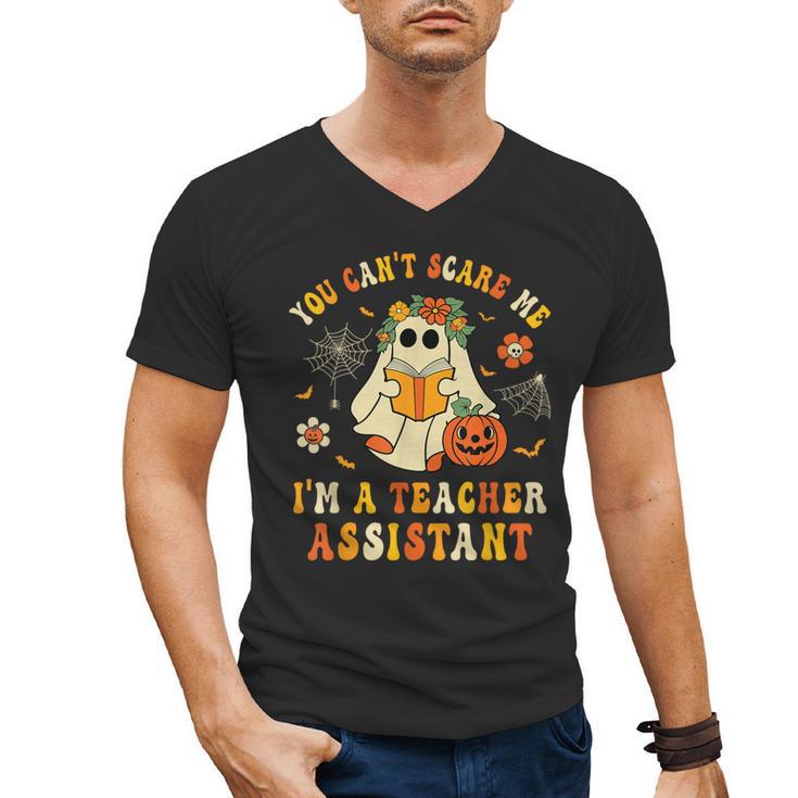 You Can't Scare Me I'm A School Teachers Assistant Halloween Men's V-Neck T-Shirt