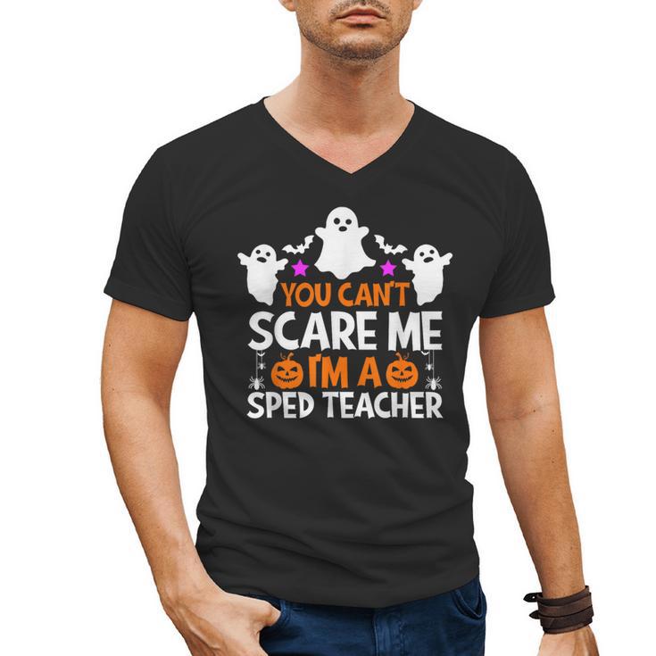 You Can't Scare Me I'm A SPED Teacher Shirt Halloween For Men Women Men's V-Neck T-Shirt