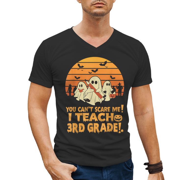 You Can't Scare Me I Teach 3rd Grade Teacher Halloween Men Women Kids Men's V-Neck T-Shirt