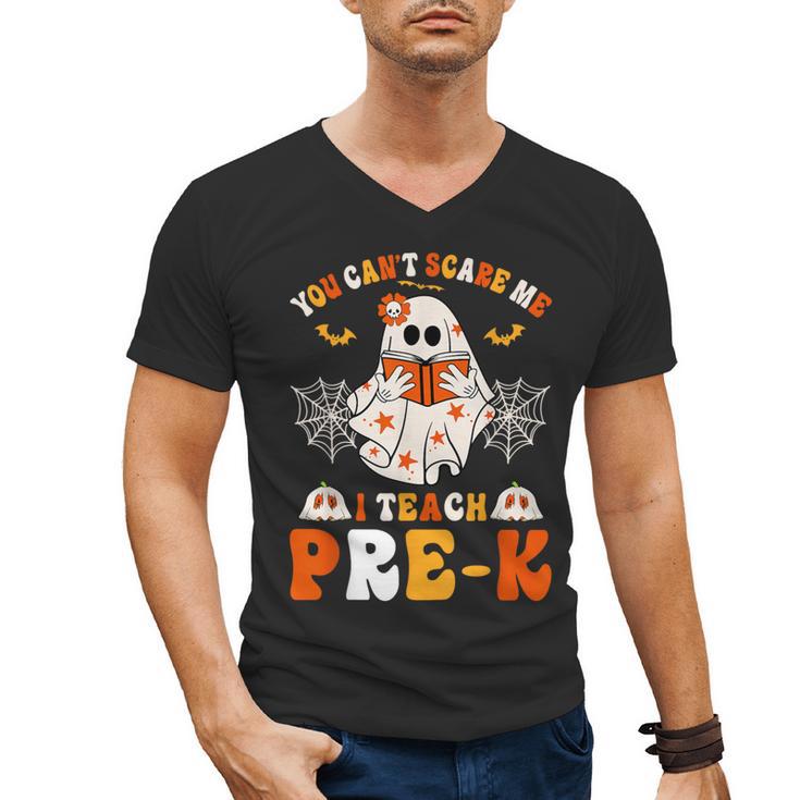 You Cant Scare Me I Teach Pre-K Teacher Halloween Men's V-Neck T-Shirt