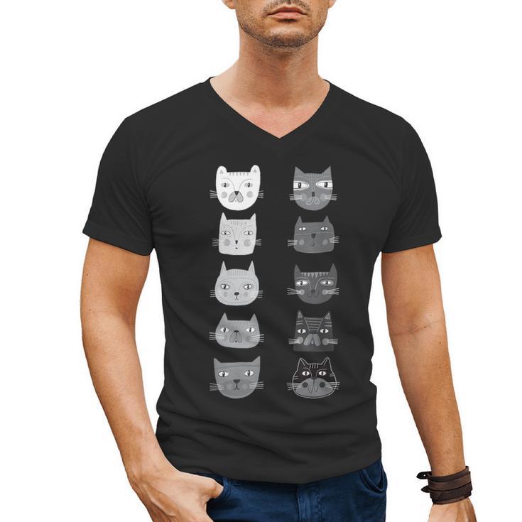 Cat Themed Artist Value Scale Educational Art Teacher Men's V-Neck T-Shirt
