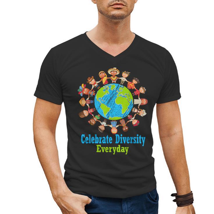 Celebrate Diversity Everyday Teachers & School Student Gift Men's V-Neck T-Shirt