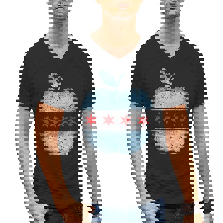 Chicago Flag Teacher School Cute Men&#x27;s V-Neck T-Shirt