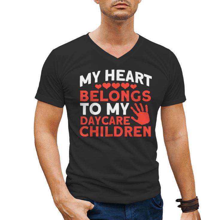 Childcare My Heart Belongs To Children Daycare Teacher Men Women Men's V-Neck T-Shirt